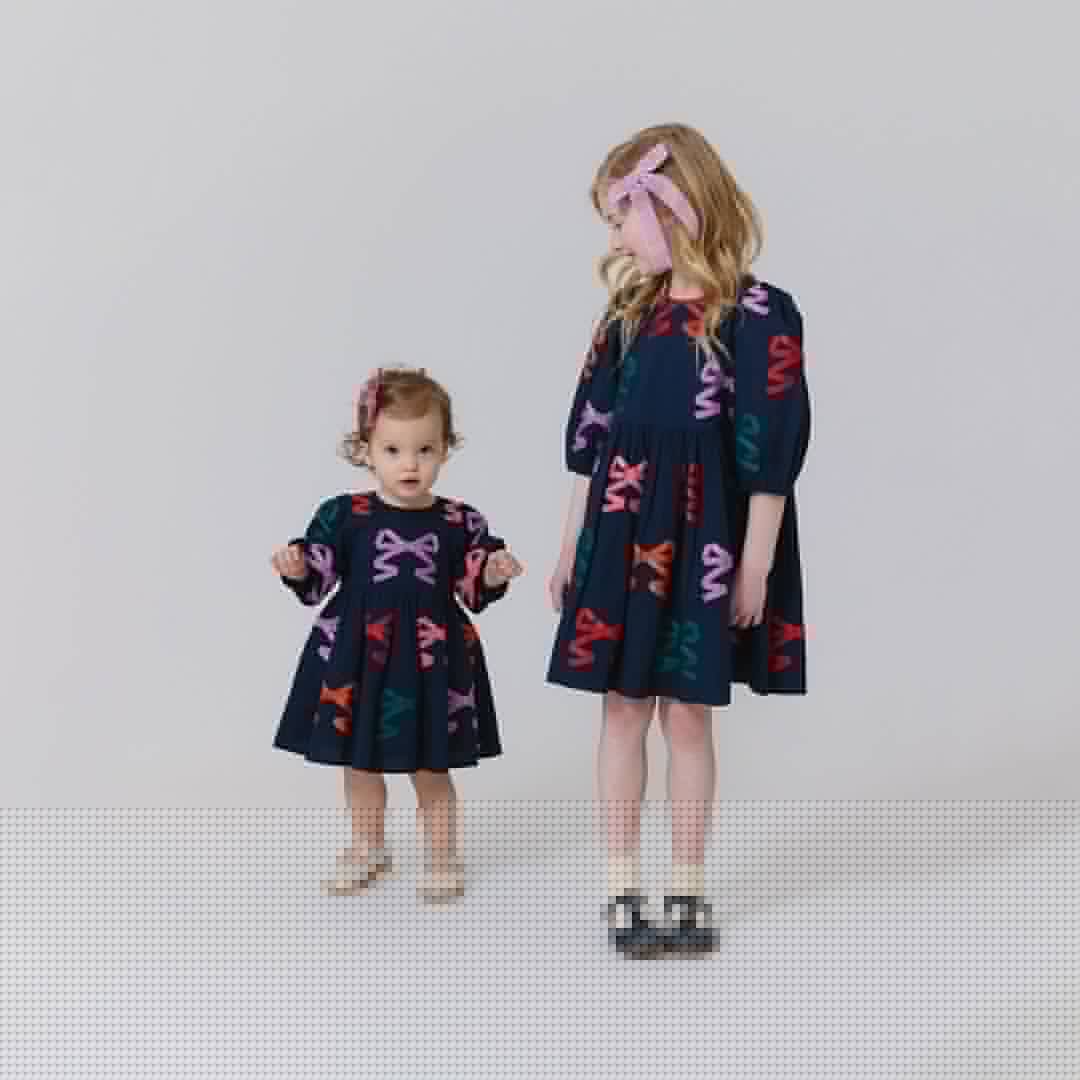 Pink Chicken - Multi Bow Applique | Brooke Dress