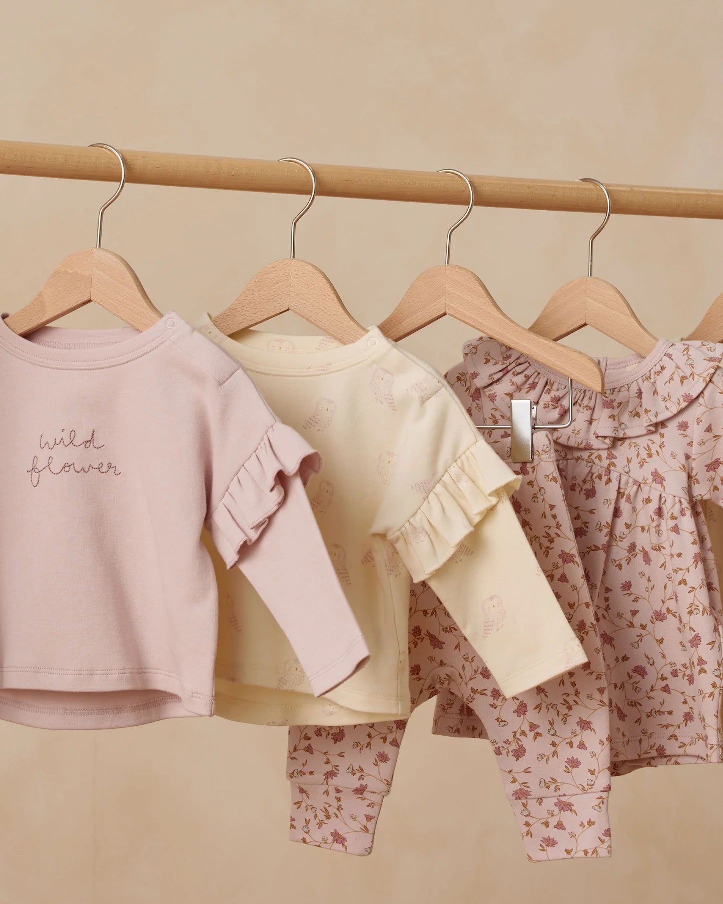 Quincy Mae - Wild Flower || Ruffle Long Sleeve Tee + Pants Set