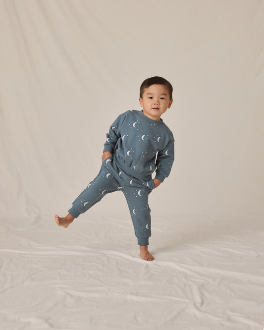 Quincy Mae - Relaxed Fleece Sweatshirt + Sweatpant Silver Moons