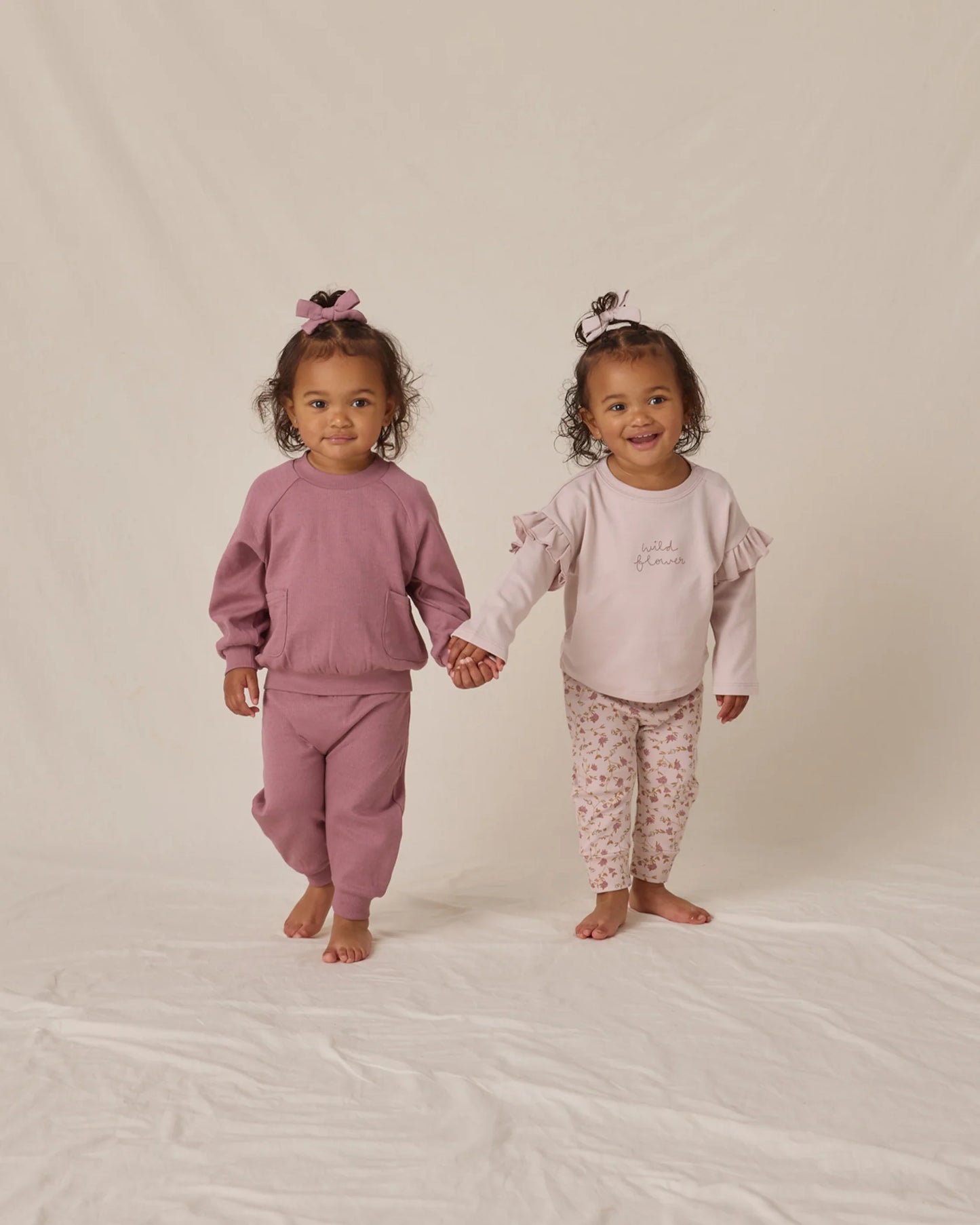 Quincy Mae - Wild Flower || Ruffle Long Sleeve Tee + Pants Set