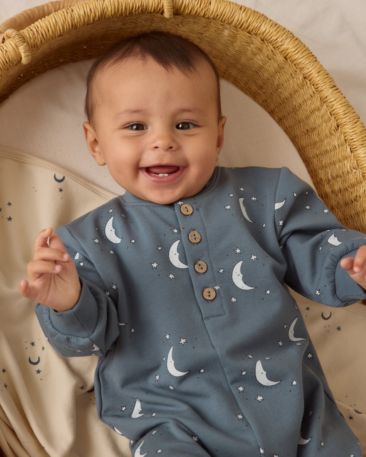 Quincy Mae - Relaxed Fleece Jumpsuit - Silver Moons
