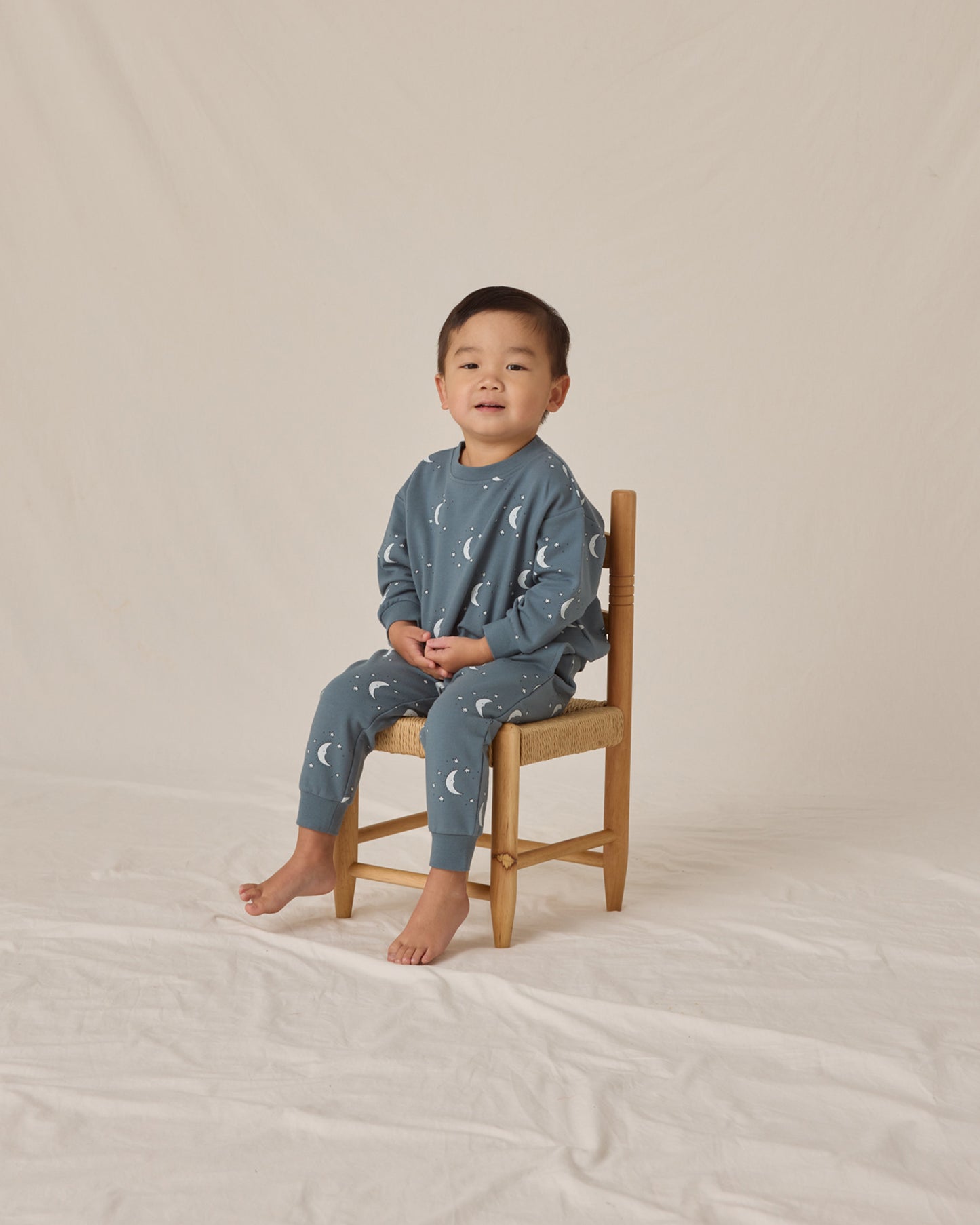 Quincy Mae - Relaxed Fleece Sweatshirt + Sweatpant Silver Moons