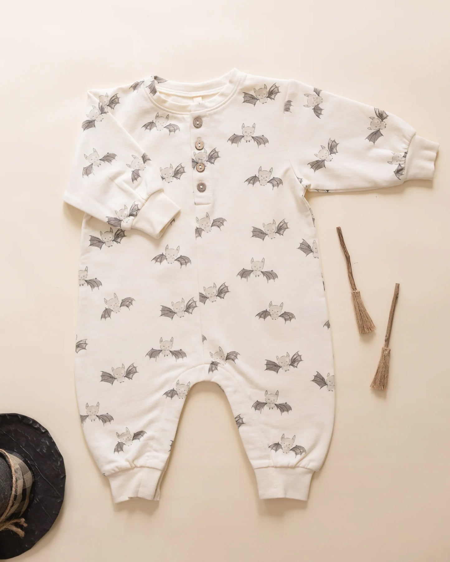 Quincy Mae - Relaxed Fleece Jumpsuit || Bats
