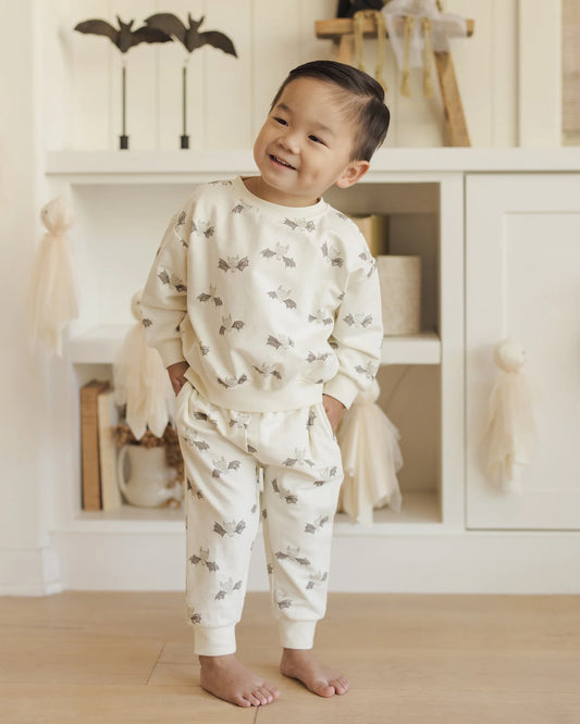 Quincy Mae - Relaxed Fleece Sweatshirt & Sweatpant Set || Bats
