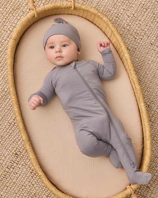 Quincy Mae - Bamboo Zip Footie || Slate