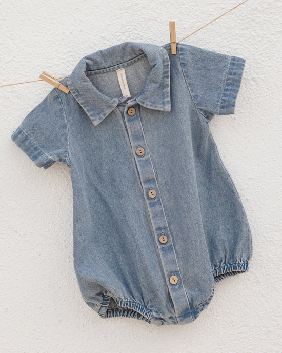 Quincy Mae - Matteo Romper Lightweight || Denim