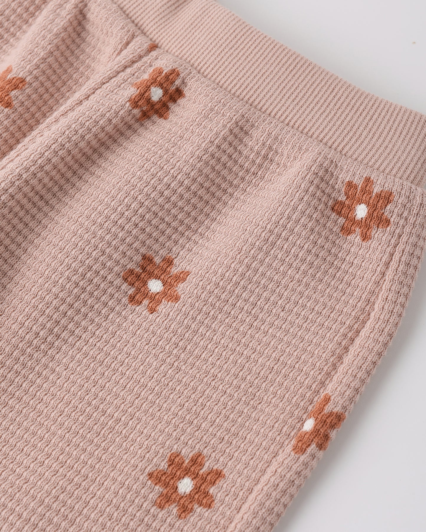 Quincy Mae - Waffle Sweater Set || Pink Daisy