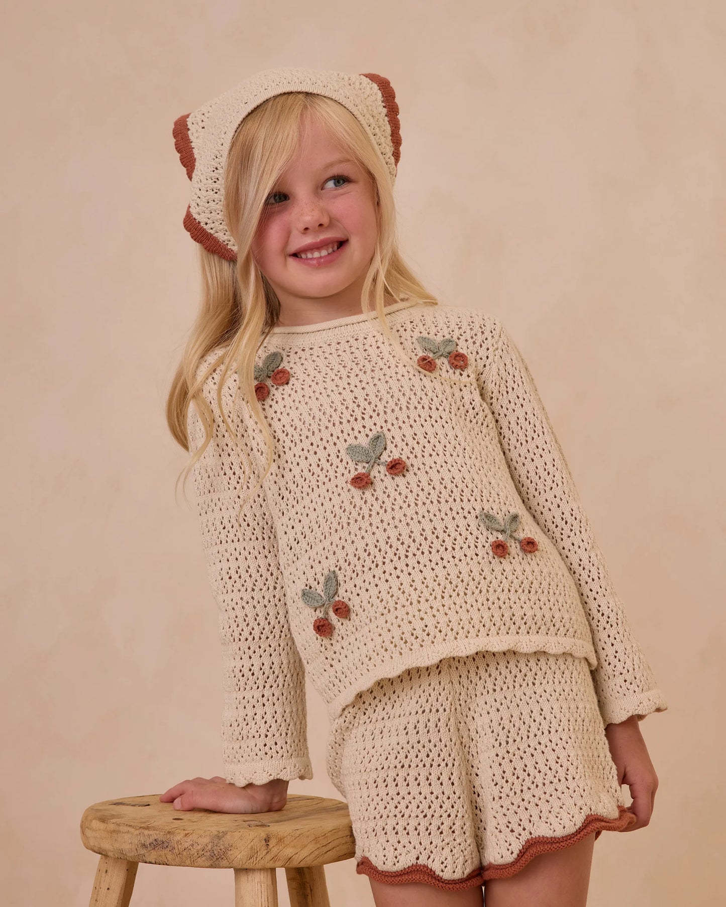Rylee + Cru - Crochet Knit Pullover || Cherries