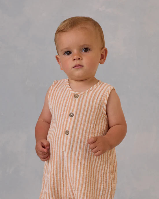 Rylee + Cru - Maverick Romper || Grapefruit Stripe