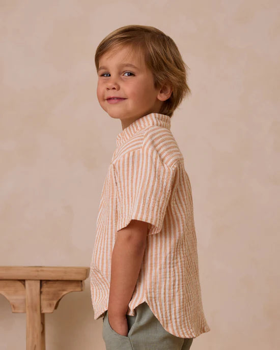 Rylee + Cru - Mason Shirt || Grapefruit Stripe