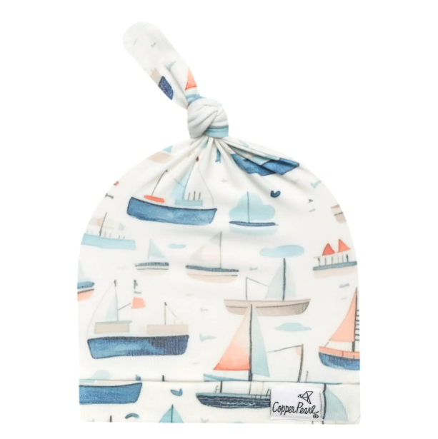 Copper Pearl - Top Knot Hats (0-4 months)