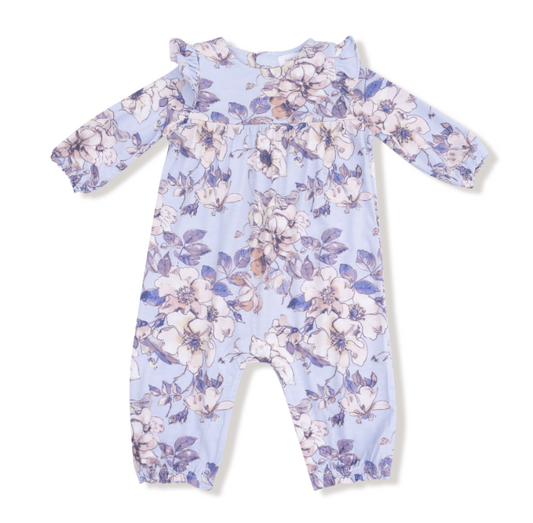 Angel Dear - Woodrose - Peri - Ruffle Sleeve Romper