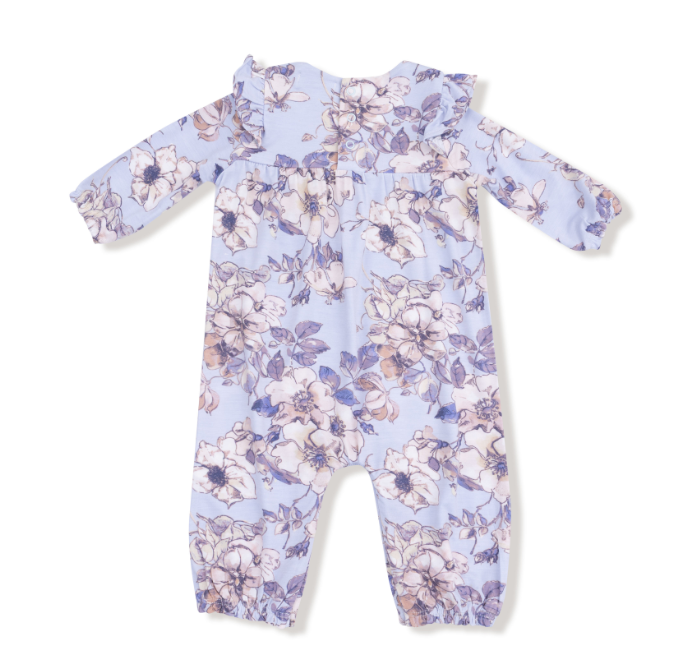 Angel Dear - Woodrose - Peri - Ruffle Sleeve Romper
