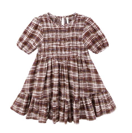 Rylee + Cru - India Dress || Burgundy Plaid