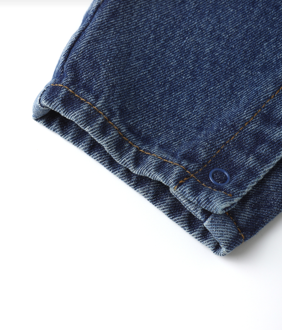 Rylee + Cru - Collared Baby Jumpsuit || Indigo Denim