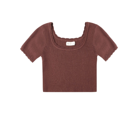 Rylee + Cru - Scallop Tee || Burgundy