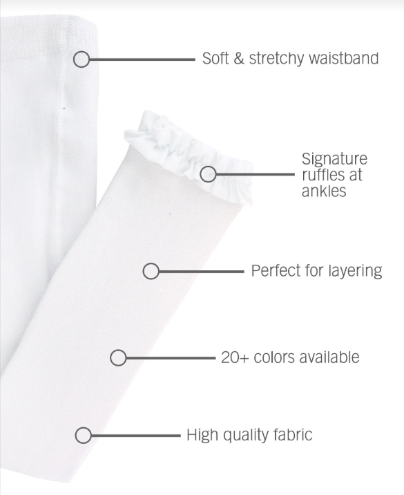 RuffleButts + RuggedButts - Footless Ruffle Tights - White