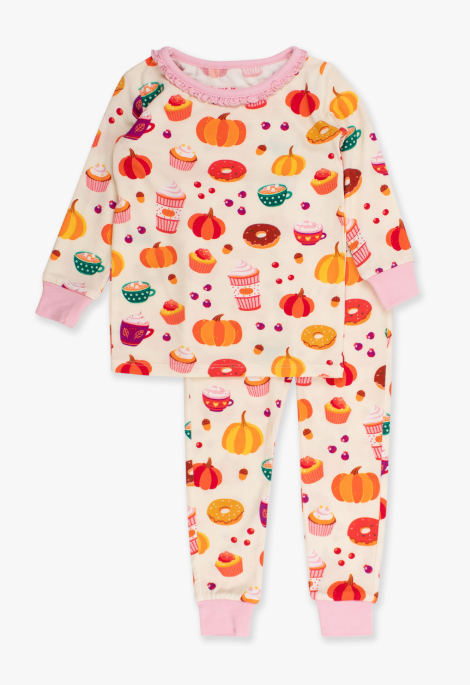 RuffleButts + RuggedButts - Ruffle Long Sleeve Pajama Set - Fall Treats