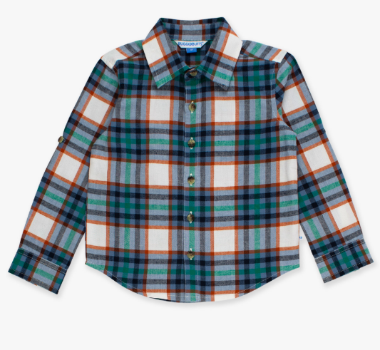 RuffleButts + RuggedButts - Long Sleeve Button Down - Peyton Plaid