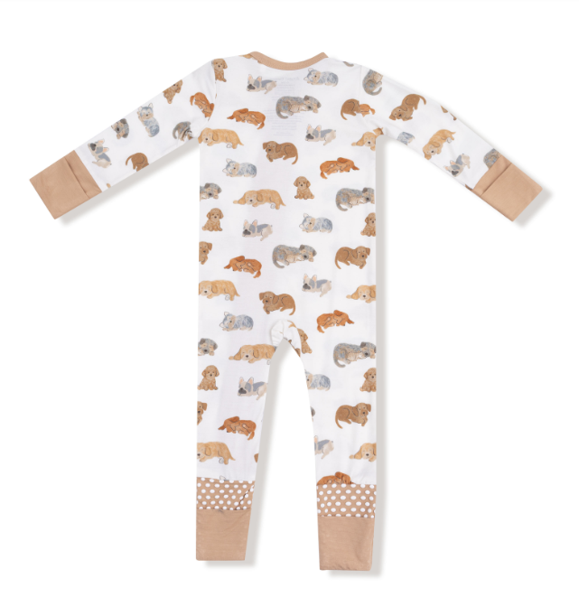 Angel Dear - Napping Puppies - 2 Way Zipper Romper