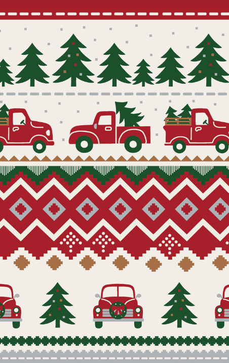 Angel Dear - Red Truck Fair Isle - L/S Loungewear Set