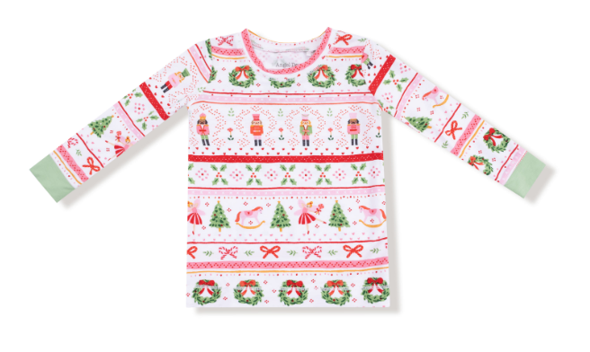 Angel Dear - Sugar Plum Fairy - Nutcracker Fair Isle - Pink - L/S Loungewear Set