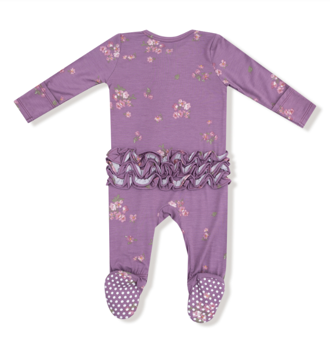 Angel Dear - Woodsorrel - 2 Way Zipper Ruffle Back Footie