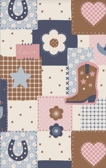 Angel Dear - Patchwork Cowgirl - Ruffle L/S Dress & Rib Legging