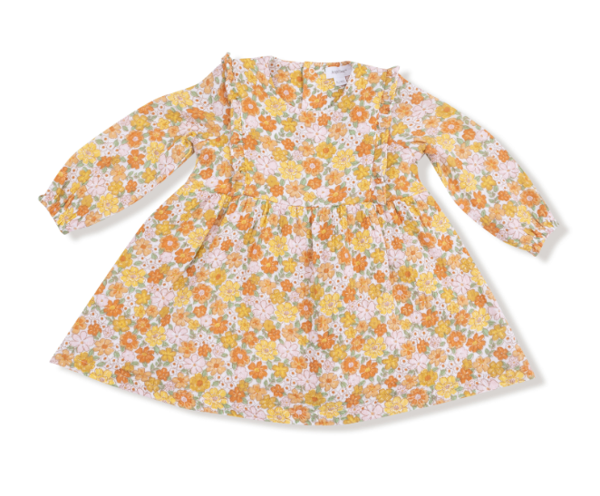 Angel Dear - Sweet Amber Floral - Ruffle L/S Dress & Ribbed Legging