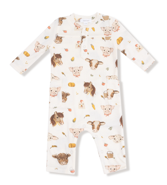 Angel Dear - Vintage Baby Farm Animals - Unisex Romper