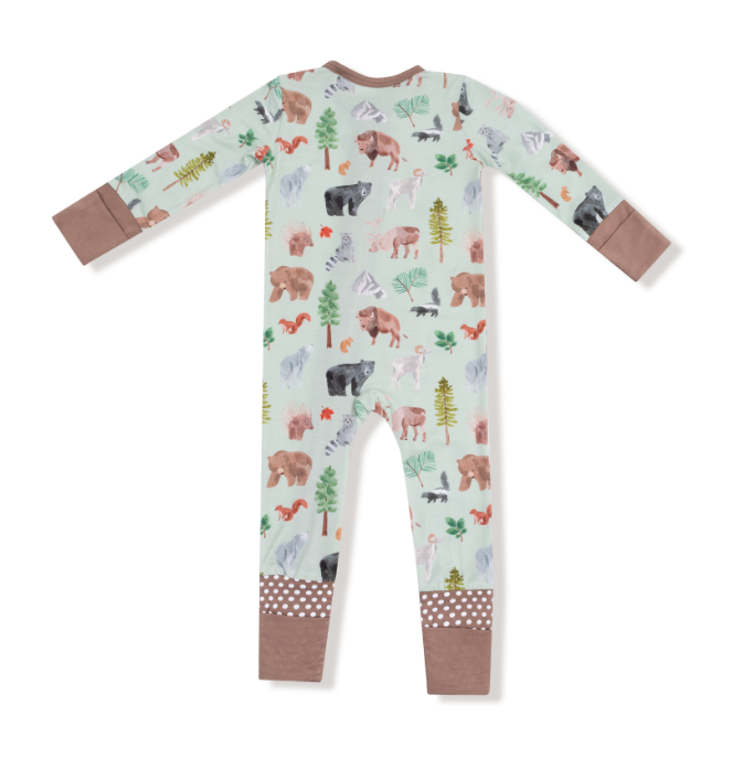 Angel Dear - American Woodland Animals - 2 Way Zipper Romper PJ