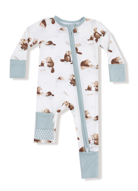 Angel Dear - Baby Beavers - 2 Way Zipper Romper