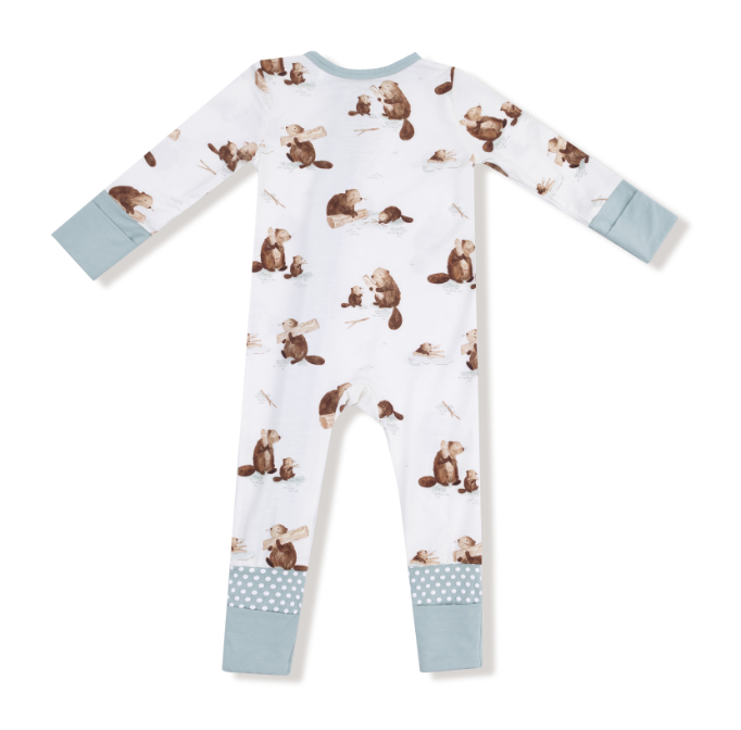 Angel Dear - Baby Beavers - 2 Way Zipper Romper