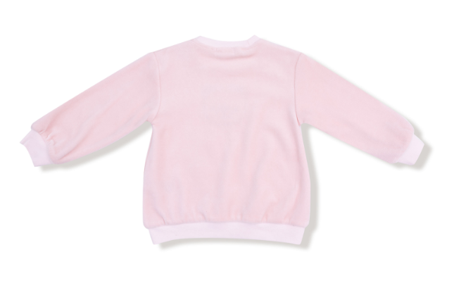Angel Dear - Velour Teddy Bear - L/S Oversized Shirt w/ Petal Pocket + Wide Leg Pant
