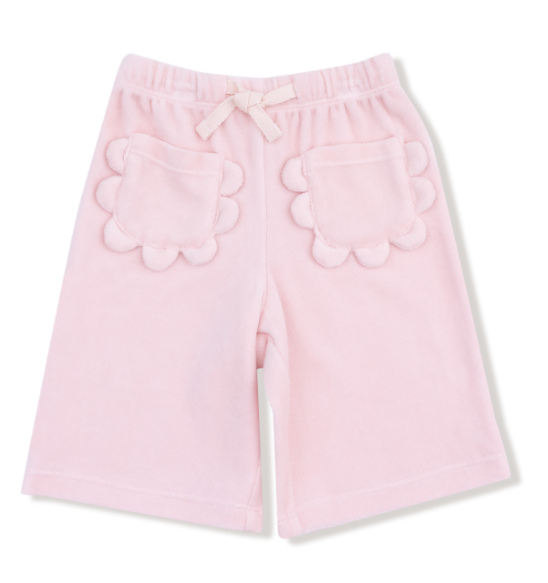 Angel Dear - Velour Teddy Bear - L/S Oversized Shirt w/ Petal Pocket + Wide Leg Pant