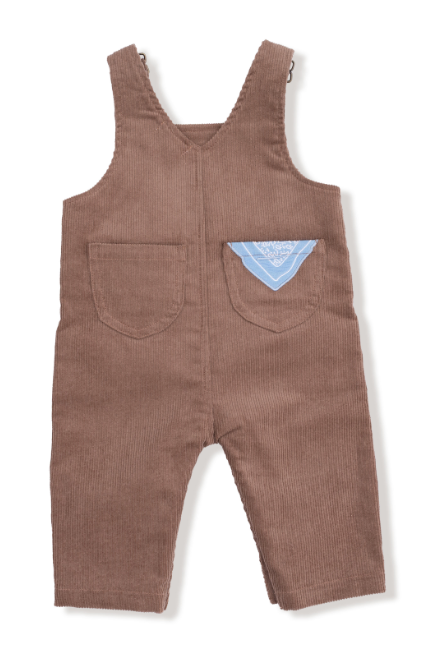 Angel Dear - Little Farm - Corduroy - Chocolate Malt Classic Overall + Little Farm Bodysuit