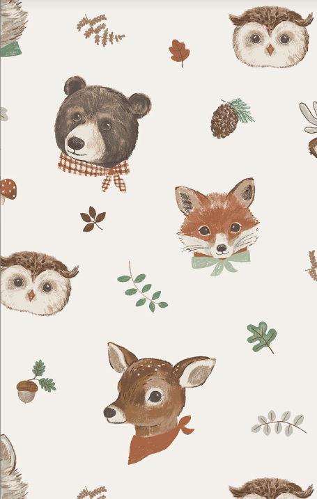 Angel Dear - Woodland Animal Faces - Romper w/ Contrast Sleeves