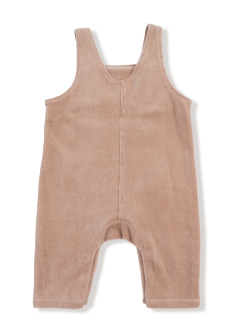 Angel Dear - Velour Teddy Bear - Overalls w/ Bear Kanga Pocket and Bodysuit Set