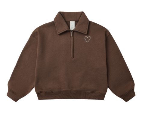 Rylee + Cru - Quarter Zip Sweatshirt || Brown