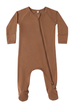 Quincy Mae - Bamboo Zip Footie || Cedar