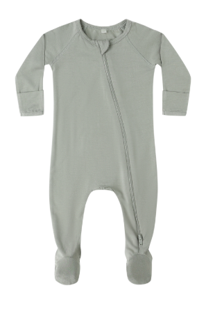 Quincy Mae - Bamboo Zip Footie || Fern