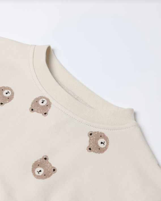 Quincy Mae - Relaxed Sweatshirt & Sweatpant Set || Brown Bear
