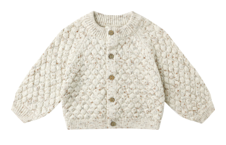 Quincy Mae - Bubble Knit Cardigan || Natural Confetti