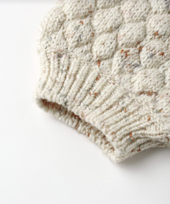 Quincy Mae - Bubble Knit Cardigan || Natural Confetti