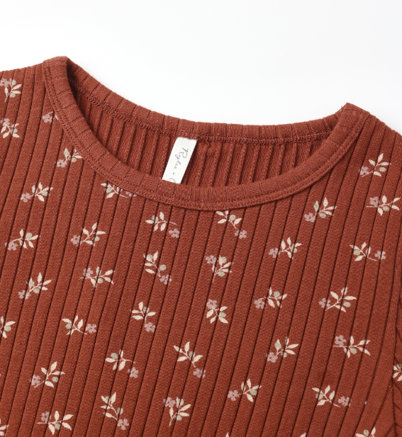 Rylee + Cru - Ribbed Long Sleeve Top + Legging || Ruby Ditsy