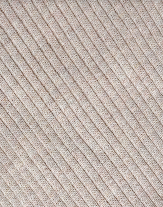 Quincy Mae - Rib Knit Peplum Top - Heathered Oatmeal