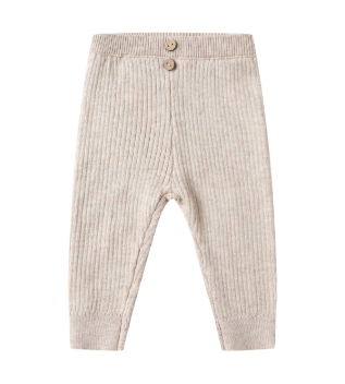 Quincy Mae - Rib Knit Legging - Heathered Oatmeal