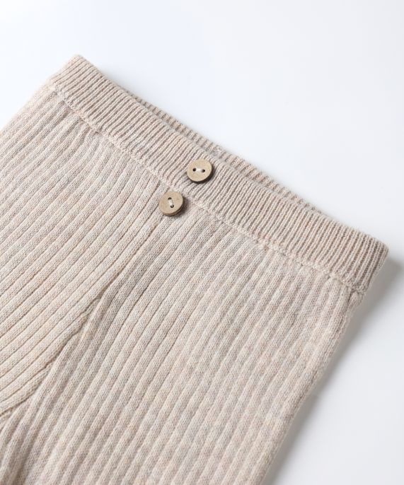 Quincy Mae - Rib Knit Legging - Heathered Oatmeal