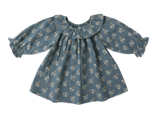 Quincy Mae - Long Sleeve Isla Dress || Blue Floral