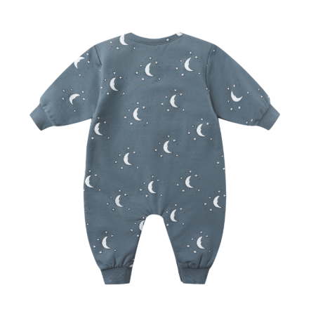 Quincy Mae - Relaxed Fleece Jumpsuit - Silver Moons